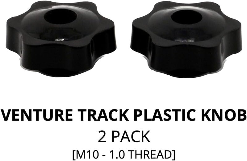 VanEssential L-Track Fastening Knob Single Stud Bolt M10 x 1.0 Thread (Metric) Plastic Venture Track Accessory Black - 2pcs - Image 3